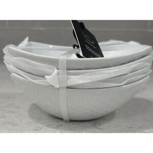 Set 4 HONEYCOMB / BEEHIVE Textured 6 x 5.5” Premium Porcelain Bowls Dip Sauce